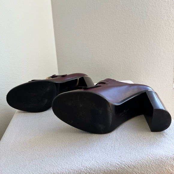 Salvatore Ferragamo burgandy leather heels size 8.5 - Picture 6 of 8